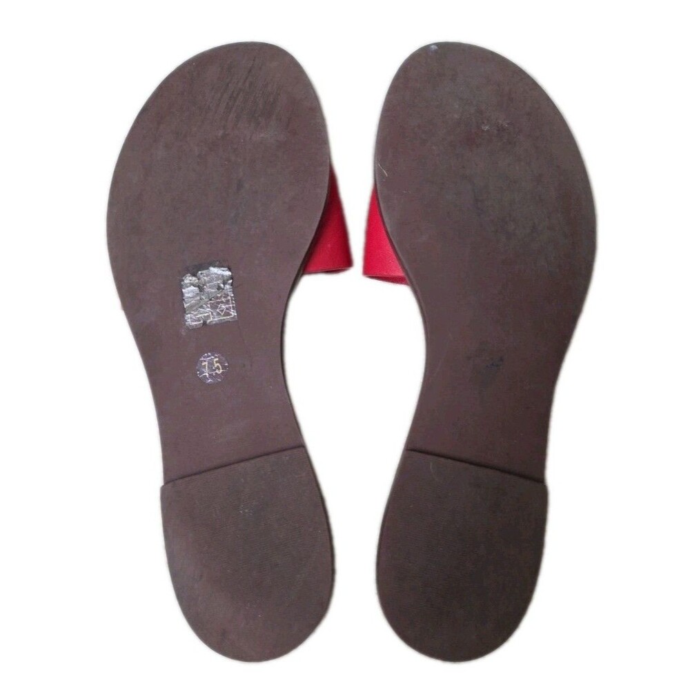 Tory Burch Miller Red Leather Slide Sandals, Womens Size 7.5 - Picture 8 of 10